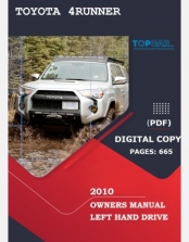 TOYOTA 4RUNNER 2010 OWNERS MANUAL